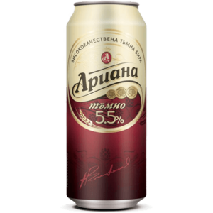 БИРА АРИАНА ТЪМНО КЕН 0.5 х 9БР. - ARIANA DARK BEER CAN 0.5l x 9pcs - Дистрибуция и логистика ЕТ Г. Гайдов