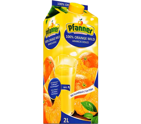 PFANNER ORANGE PULPY, BLUE, SUGAR FREE, 2l
