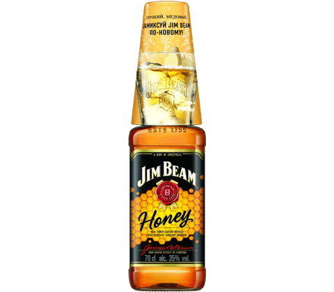 БЪРБЪН ДЖИМ БИЙМ ХЪНИ 0.7л / ЧАША - JIM BEAM HONEY 0.7l