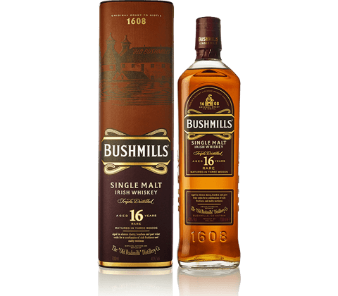 Bushmills 16YR Single Malt 70cl Front Bottle Shot