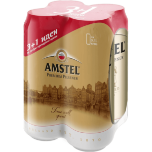 БИРА АМСТЕЛ КЕН 0.5 х 4БР. - AMSTEL BEER CAN 0.5l x 4pcs - Дистрибуция и логистика ЕТ Г. Гайдов