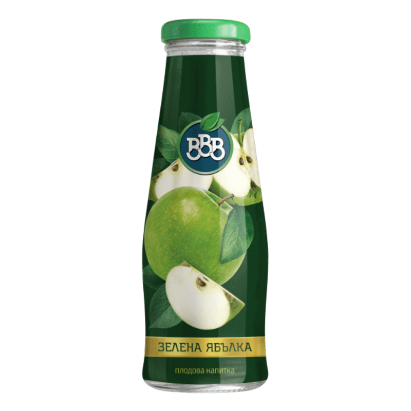 БББ ЗЕЛЕНА ЯБЪЛКА 0,25 СТЪЛКО /6 БРОЯ - BBB GREEN APPLE - Дистрибуция и логистика ЕТ Г. Гайдов