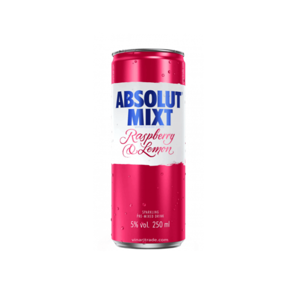 ВОДКА АБСУЛЮТ МАЛИНА И ЛИМОН 0,250 - ABSOLUT MIXT RASPBERRY AND LEMON 0.250l